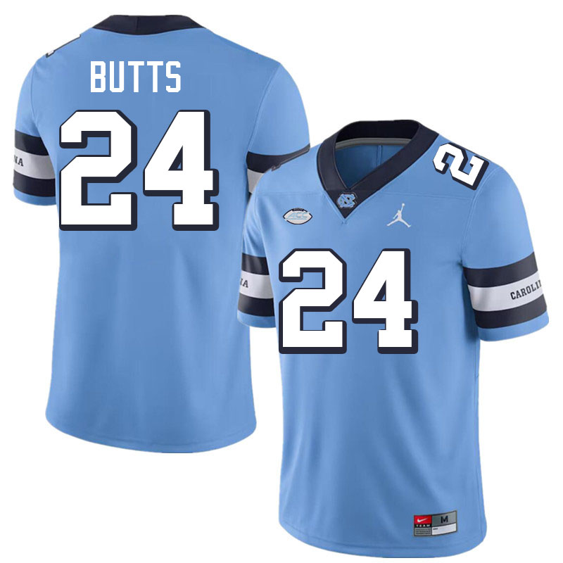 #24 Javion Butts North Carolina Tar Heels College Football Jersey Stitched-Retro Blue